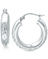 Giani Bernini Small Embellished Hoop Earrings In Sterling Silver, 25mm, Created For Macy's In Silver