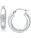 Giani Bernini Small Embellished Hoop Earrings In Sterling Silver, 25mm, Created For Macy's In Silver