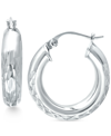 Giani Bernini Small Patterned Hoop Earrings In Sterling Silver, 30mm, Created For Macy's In Silver