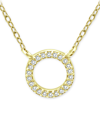 Giani Bernini Cubic Zirconia Circle Pendant Necklace, 16" + 2" Extender, Created For Macy's In Gold