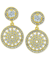 Giani Bernini Cubic Zirconia Medallion Drop Earrings, Created For Macy's In Gold