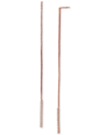 Giani Bernini Cubic Zirconia Threader Earrings In 18k Rose Gold-plated Sterling Silver, Created For Macy's In Pink