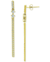 Giani Bernini Cubic Zirconia Linear Bar Drop Earrings, Created For Macy's In Gold