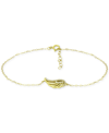 Giani Bernini Cubic Zirconia Wing Chain Ankle Bracelet, Created For Macy's In Gold