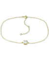 Giani Bernini Cubic Zirconia Bezel Ankle Bracelet, Created For Macy's In Gold