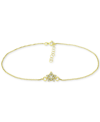 Giani Bernini Cubic Zirconia Star Ankle Bracelet, Created For Macy's In Gold