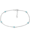 Giani Bernini Multi-stone Ankle Bracelet (also In Cubic Zirconia), Created For Macy's In Blue