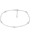 Giani Bernini Multi-stone Ankle Bracelet (also In Cubic Zirconia), Created For Macy's In Silver