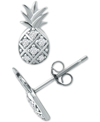 Giani Bernini Cubic Zirconia Pineapple Stud Earrings In Sterling Silver, Created For Macy's In Silver