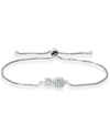Giani Bernini Cubic Zirconia Pineapple Bolo Bracelet In Sterling Silver, Created For Macy's In Silver