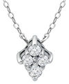 Giani Bernini Cubic Zirconia Cluster Pendant Necklace, 16" + 2" Extender, Created For Macy's In Silver