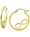 Giani Bernini Infinity Accent Small Hoop Earrings In 18k Gold-plated Sterling Silver, 0.75", Created For Macy's In Gold