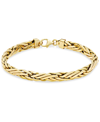 Italian Gold Woven Link Chain Bracelet In 14k Gold In Gold