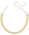 ITALIAN GOLD POPCORN MESH LINK CHOKER NECKLACE IN 14K GOLD-PLATED STERLING SILVER, 13" + 5" EXTENDER