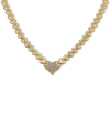 Macy's Diamond Heart 17" Heart Link Necklace (5/8 Ct. T.w.) In 14k Gold-plated Sterling Silver In Yellow