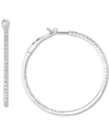 Macy's Diamond In & Out Hoop Earrings (1 Ct. T.w.) In 10k White Gold In Gold