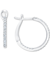 Macy's Diamond In & Out Hoop Earrings (1/4 Ct. T.w.) In 10k White Gold In Gold