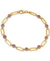 MACY'S GARNET PAPERCLIP LINK BRACELET (4 CT. T.W.) IN 14K GOLD-PLATED STERLING SILVER (ALSO IN CITRINE, AME
