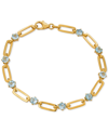 Macy's Garnet Paperclip Link Bracelet (4 Ct. T.w.) In 14k Gold-plated Sterling Silver (also In Citrine, Ame