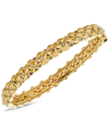 MACY'S MULTI-GEMSTONE TEXTURED BANGLE BRACELET (5-7/8 CT. TW) IN 14K GOLD-PLATED STERLING SILVER