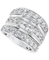 Macy's Diamond Princess & Round 3-pc Bridal Set (4 Ct. T.w.) In 14k White Gold In Gold