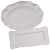 Certified International Perlette Cream Melamine 2-pc. Platter Set - Rectangular And Oval In Tan/beige