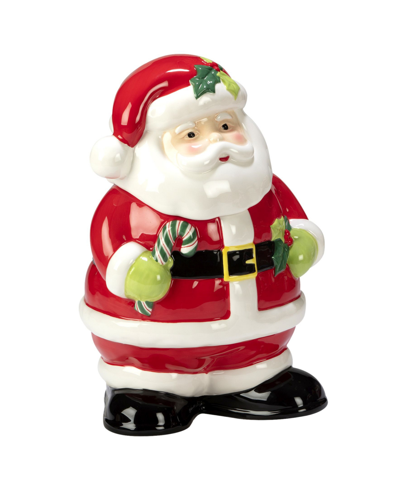 Certified International Holiday Magic Santa 3d Cookie Jar In Red