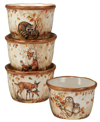 Certified International Pine Forest Set Of 4 Ice Cream Bowl In Multi