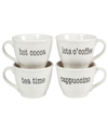 Certified International Just Words Set Of 4 Jumbo Cups In Multi