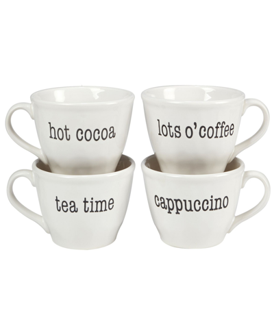 Certified International Just Words Set Of 4 Jumbo Cups In Multicolor