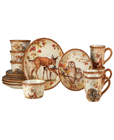 Certified International Pine Forest 16 Piece Dinnerware Set In Multicolor
