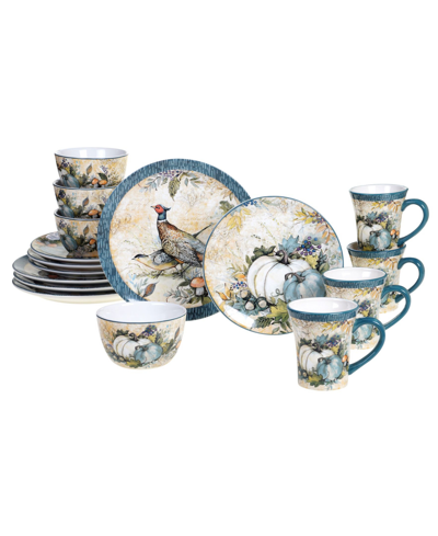 Certified International Harvest Gatherings 16pc Dinnerware Set In Blue