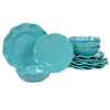 Certified International Melamine Perlette Teal 12pc Dinnerware Set In Blue