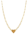 ADORNIA HEART NECKLACE WITH PAPERCLIP CHAIN