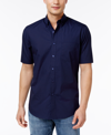Club Room Men's Micro Dot Print Stretch Cotton Shirt, Created For Macy's In Blue