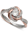 Giani Bernini Cubic Zirconia Love Knot Ring In 18k Rose Gold Over Sterling Silver And Sterling Silver, Created For In Gold