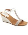 Style & Co Mulan Embellished Wedge Sandals, Created Macy's Women's Shoes In White