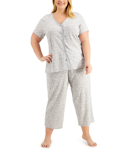 Charter Club The Everyday Cotton Plus Size Capri Pajamas Set, Created For Macy's In Vineyard