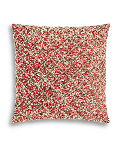 Hotel Collection Ornate Scroll Decorative Pillow, 16" X 16", Created For Macy's Bedding In Ruby