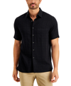 Club Room Men's Textured Shirt, Created For Macy's In Black