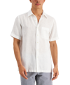 Club Room Men's 100% Linen Shirt, Created For Macy's In White