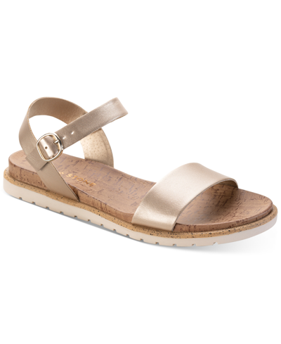 Sun + Stone Mattie Flat Sandals, Created For Macy's Women's Shoes In Platino