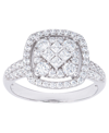 Macy's Cubic Zirconia Cushion Ring In Fine Gold Plate Or Fine Silver Plate In Silver