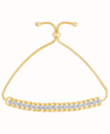 Macy's Diamond Accent Rope Edge Adjustable Bolo Bracelet In 14k Gold Plate In Gold