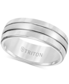 Triton Men's Tungsten Carbide Ring, Comfort Fit Wedding Band (8mm) In Gray