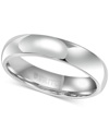 Triton Men's White Tungsten Carbide Ring, Dome Wedding Band (5mm) In Gray
