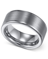 Triton Men's Tungsten Ring, 8mm Wedding Band In Gray