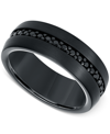 Triton Men's Sapphire 8mm Band (9/10 Ct. T.w.) In Black Tungsten Carbide In Gray