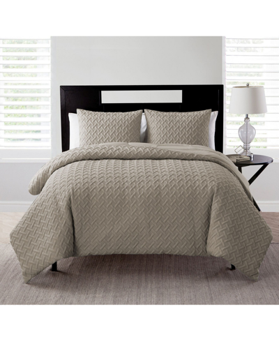 Vcny Home Nina Embossed Comforter Set, Full/queen Bedding In Taupe