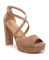 Naturalizer Melody Womens Block Heel Ankle Strap Platform Sandals In Tan/beige